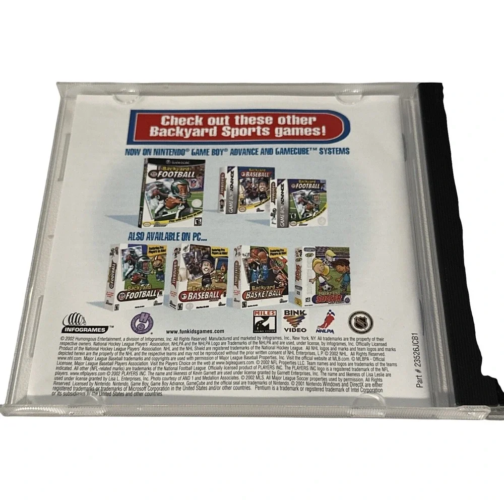 Backyard Hockey PC Game 2002 NHL Infogrames Windows 98/Me/2000/XP Jewel Case